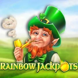 Rainbow Jackpots slot logo by Red Tiger Gaming at LolaJack Casino